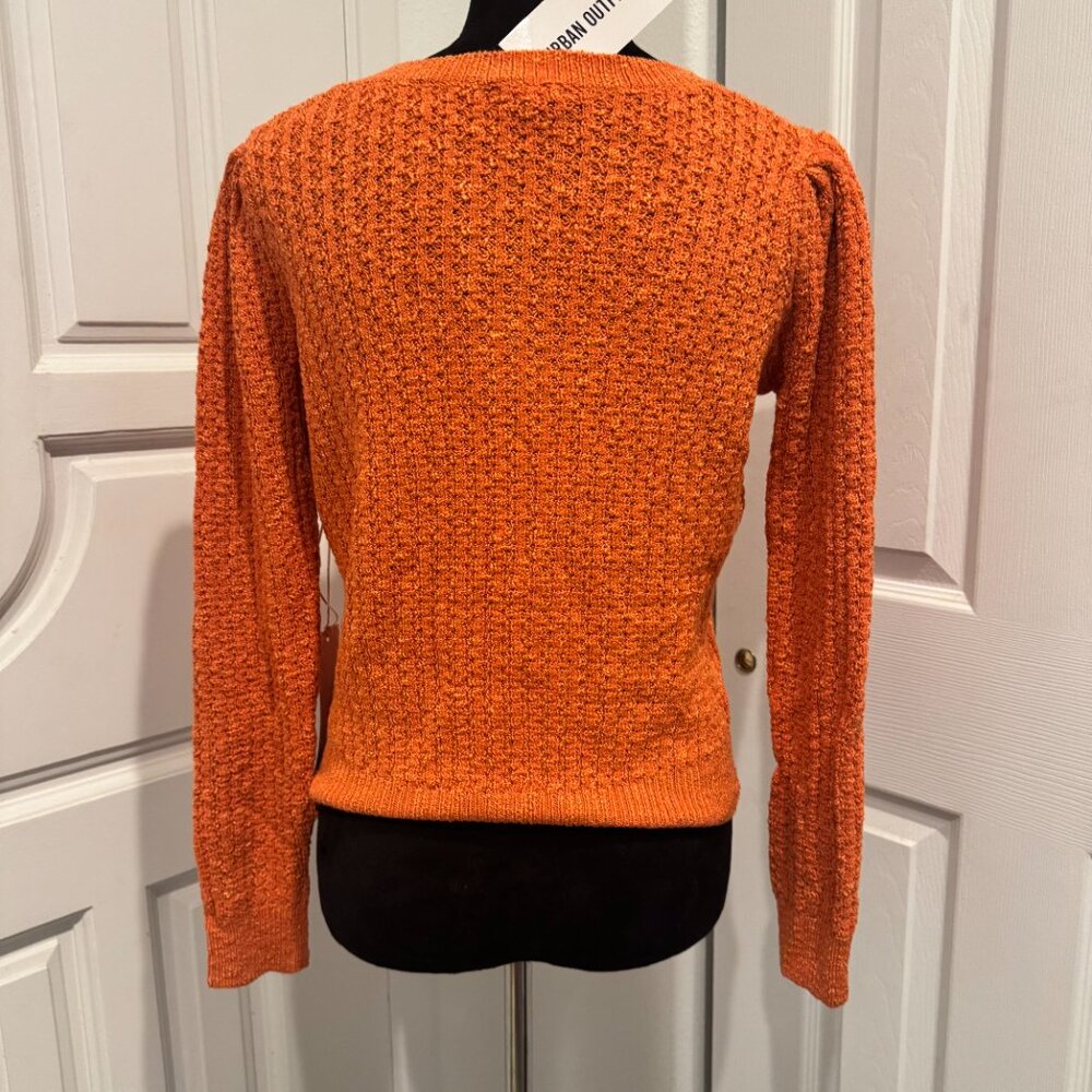 Urban Outfitters NWT Lumiere Orange Crew Neck Sweater Small Orange Longsleeve - Picture 6 of 7